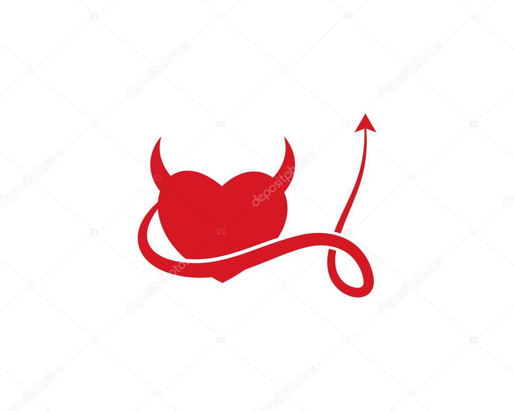 Heart Devil logo vector template