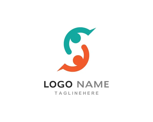 S letter community care Logo template — Stock Vector