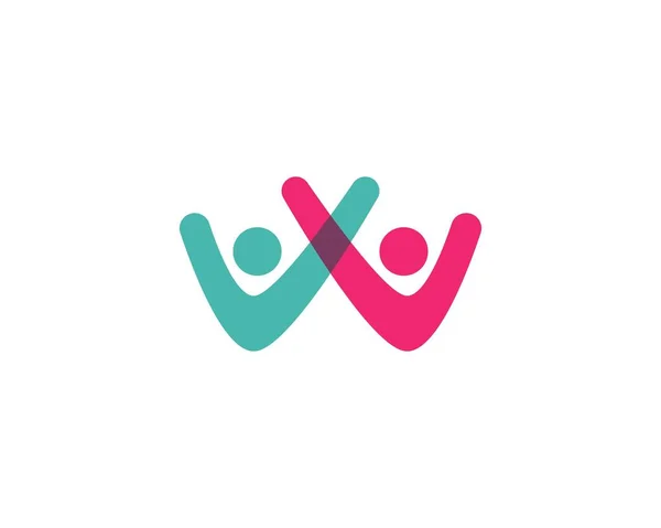 W brief Community Care logo sjabloon — Stockvector