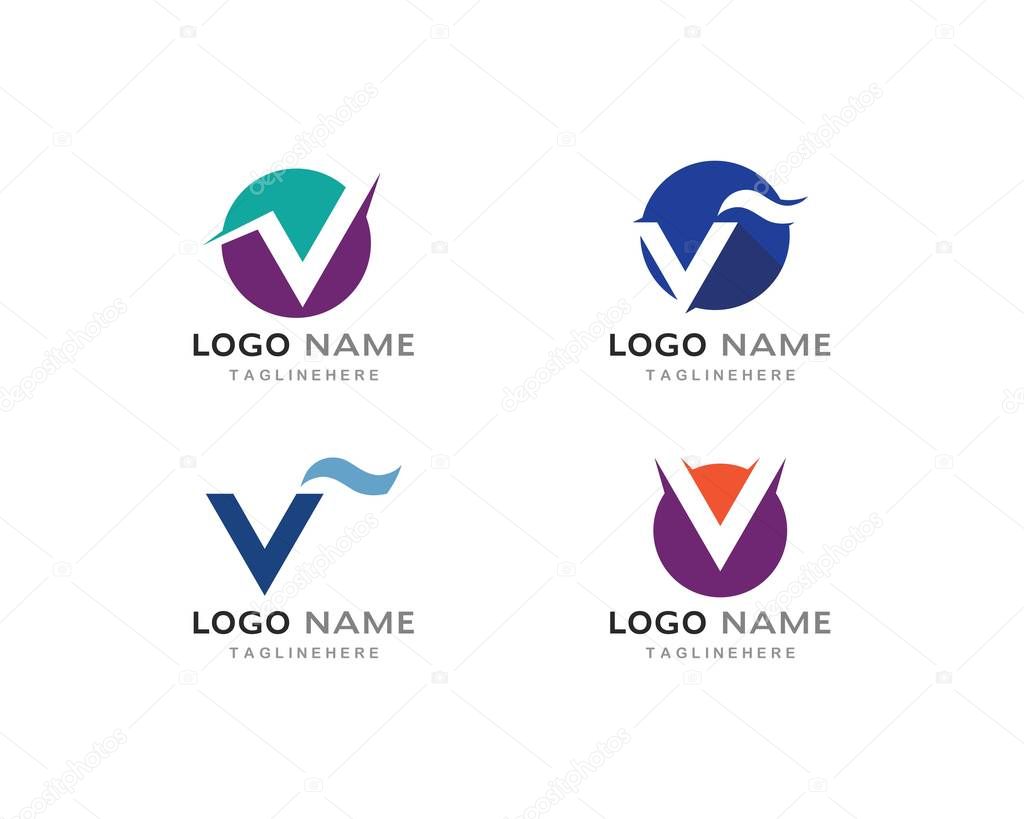 V Letter Logo Template vector illustration design