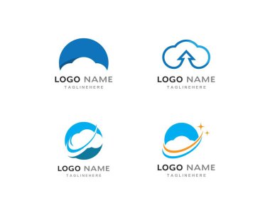 bulut teknoloji vektör logo şablonu