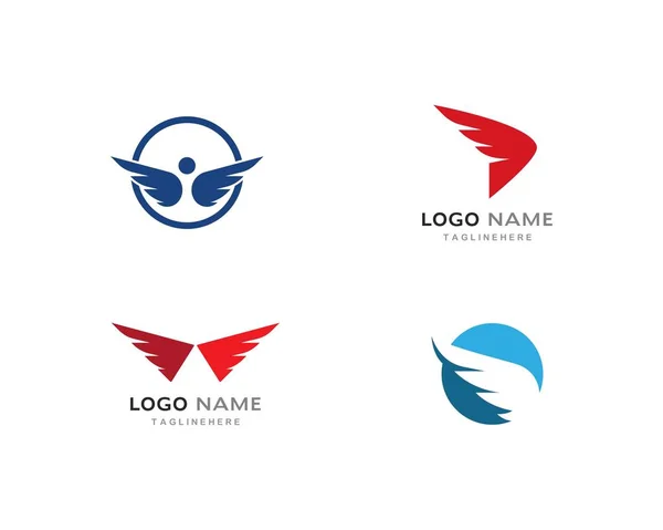 Falcon křídlo Logo šablona — Stockový vektor