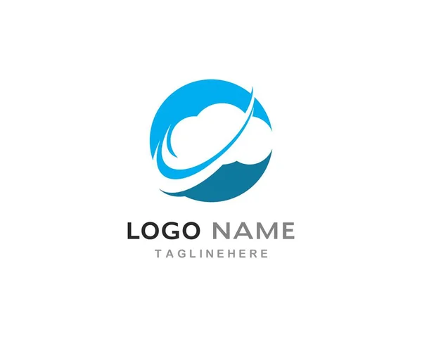 Modèle de logo vectoriel de technologie cloud — Image vectorielle