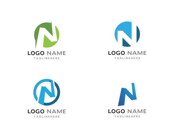 Modelo de logotipo de letra N —  Vetores de Stock