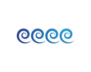 Su Dalgası sembolü ve simge logo şablonu