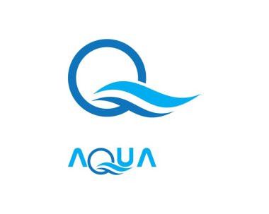 Su Dalgası sembolü ve simge logo şablonu