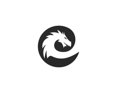 Kafa ejderha logo şablonu