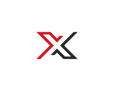 X Harfi Logo Şablonu