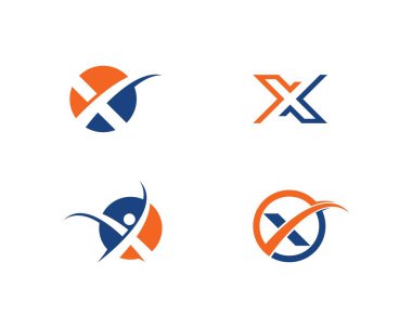 X Harfi Logo Şablonu
