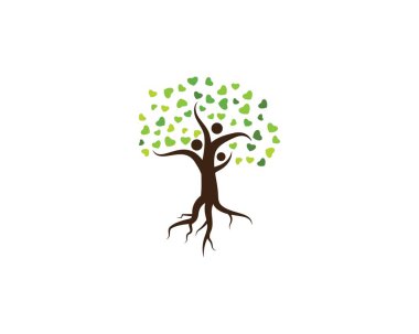 Aile ağacı ılustration logo şablon