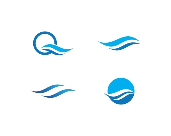 Símbolo de ola de agua e icono Logo Template — Archivo Imágenes Vectoriales