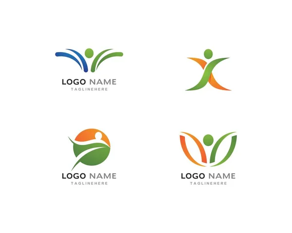 Modelo de logotipo de vida saudável —  Vetores de Stock