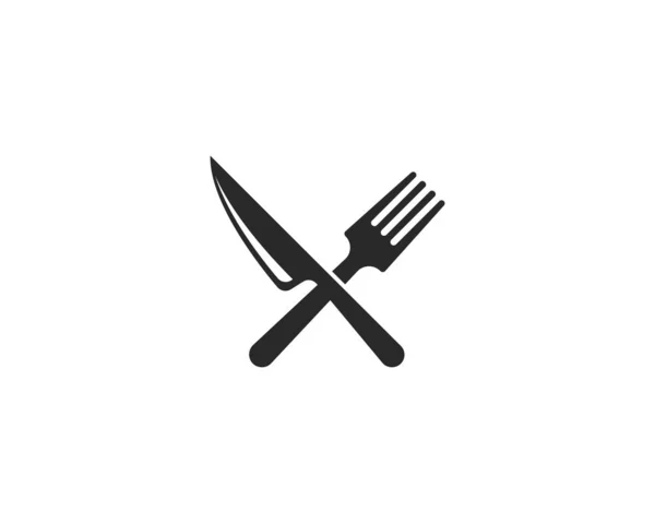 Tenedor, cuchillo e icono de cuchara — Vector de stock