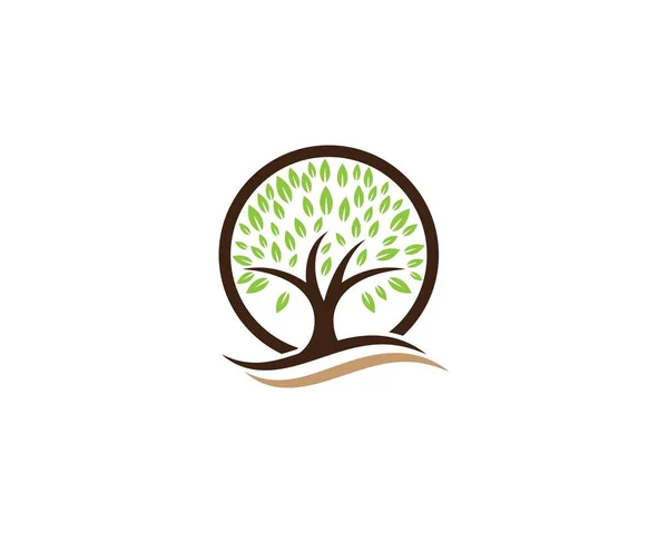 Árbol icono logotipo plantilla — Vector de stock