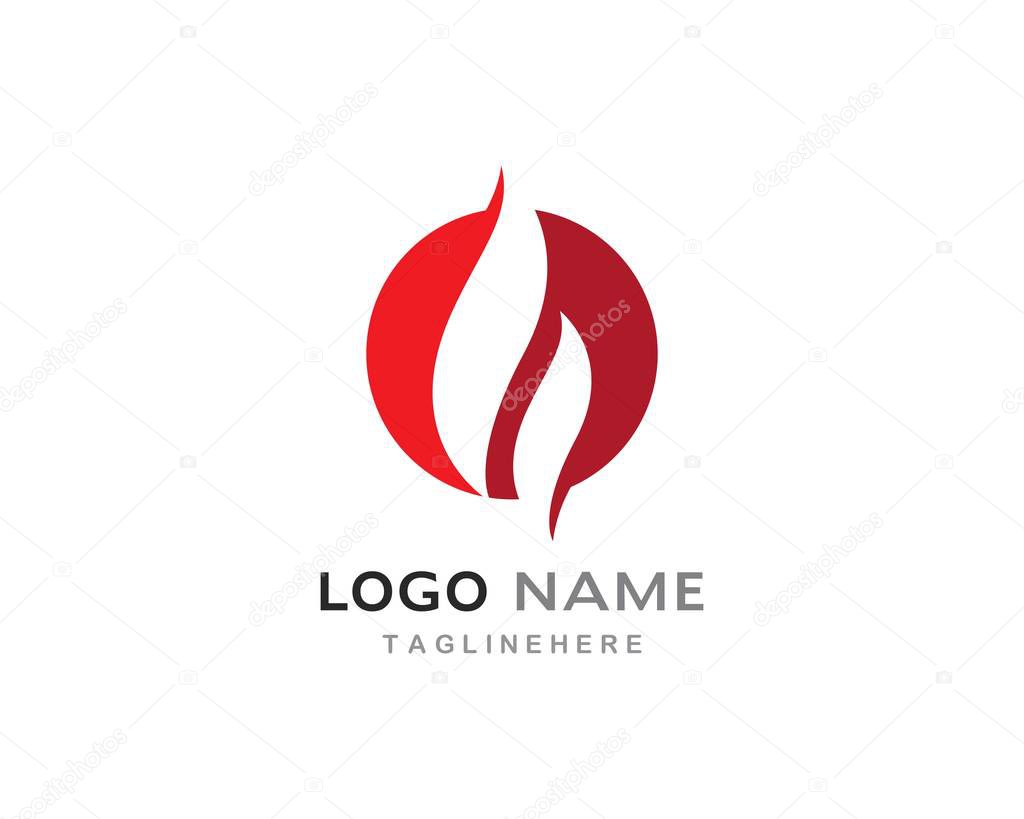 Fire flame Logo Template vector icon Oil, gas and energy logo concept