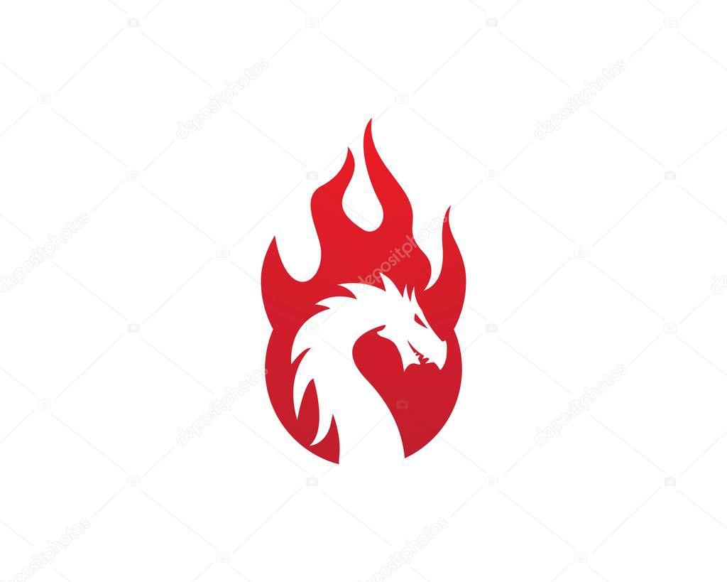 Dragon logo template vector illustration