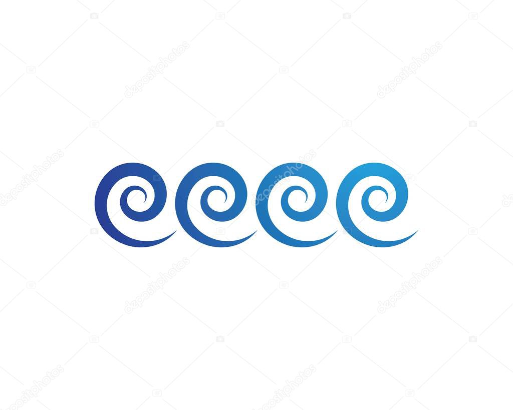 Water Wave symbol and icon Logo Template