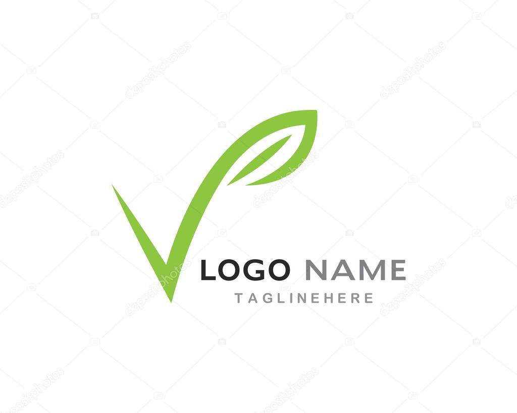 Logos of green leaf ecology nature element vector icon