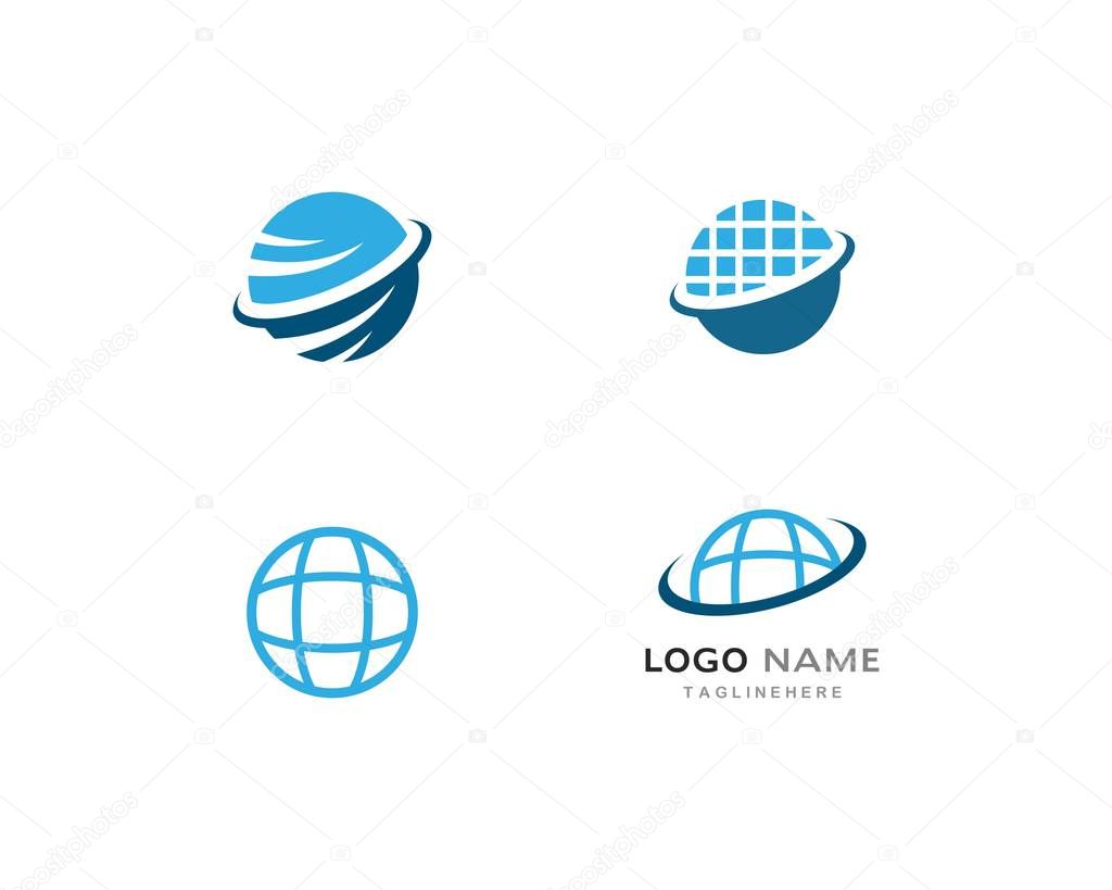 Globe ilustration logo vector template