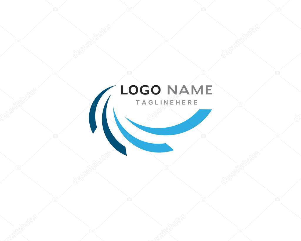 Water Wave symbol and icon Logo Template vector