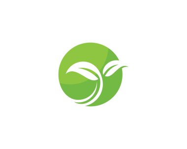 Yeşil yapraklı ekoloji doğa elementinin logoları