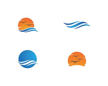 Su Dalgası sembolü ve simge logo şablonu