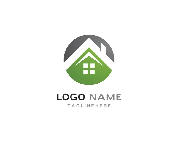 Yeşil ev logo vektörü — Stok Vektör