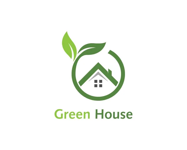 Vector de logotipo de casa verde — Vector de stock