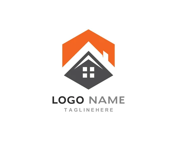 Diseño del logotipo de propiedad y construcción — Archivo Imágenes Vectoriales