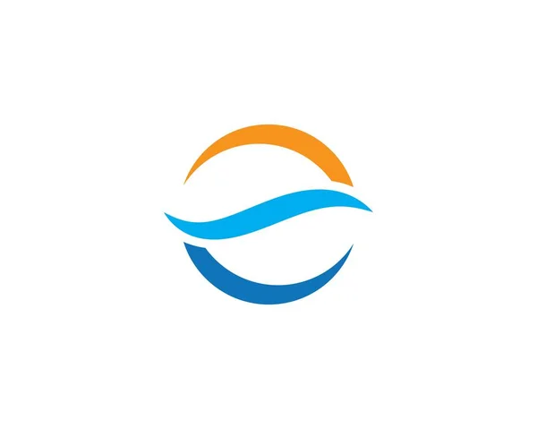 Acqua Onda simbolo e icona Logo Template — Vettoriale Stock