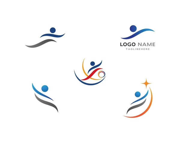 Vida Saludable personas Logo — Vector de stock