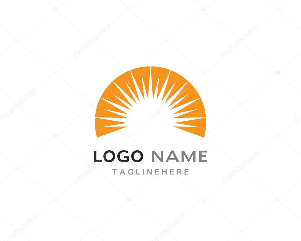 Sun ilustration logo vector icon template