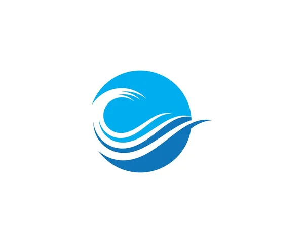 Σύμβολο κύματος νερού και πρότυπο λογότυπο εικονιδίου — Διανυσματικό Αρχείο