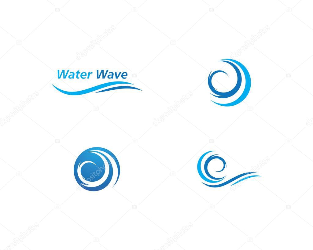 Water Wave symbol and icon Logo Template vector