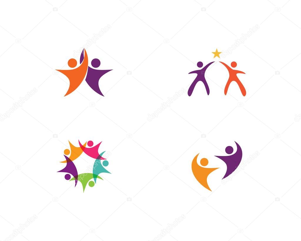 Adoption and community care Logo template vector icon