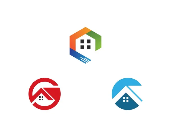 Logodesign für Immobilien und Bauwesen — Stockvektor