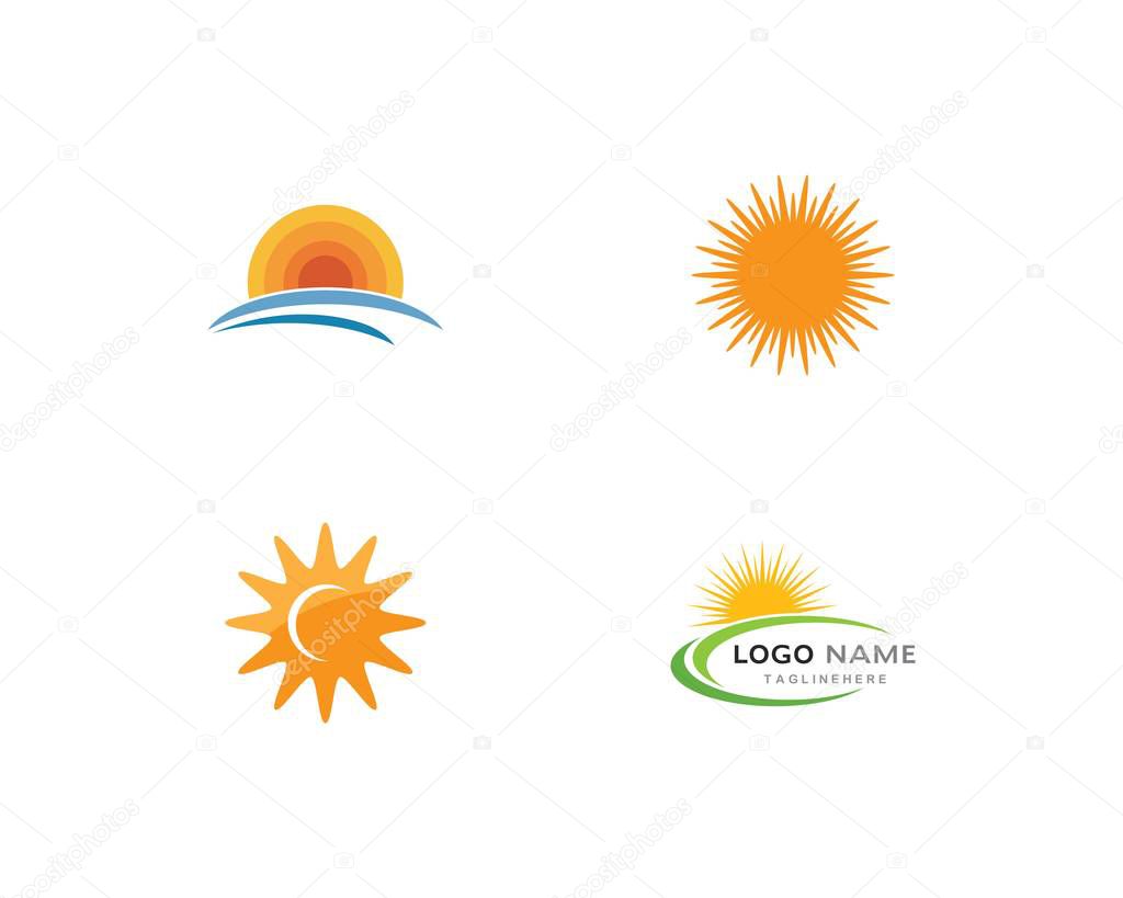 Sun ilustration logo vector icon template