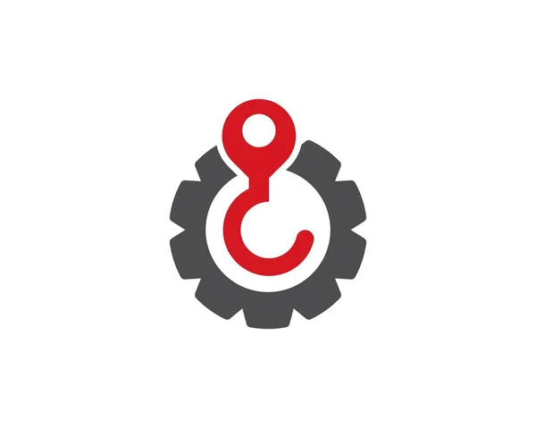 Grúa gancho logo vector — Vector de stock