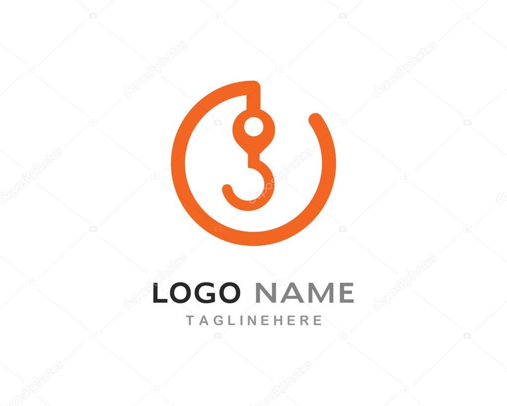 Crane hook logo vector template