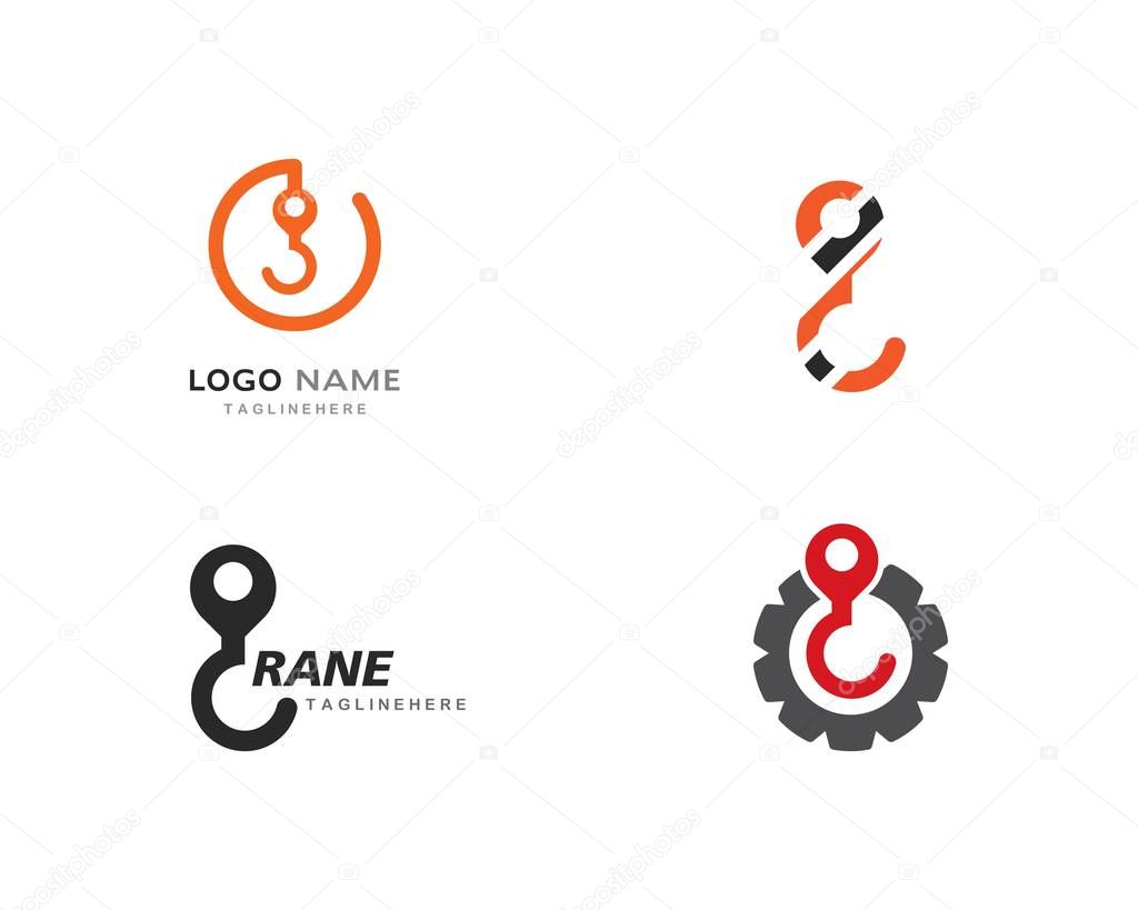 Crane hook logo vector template