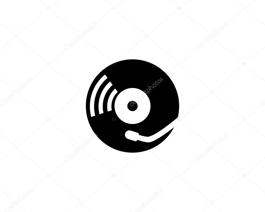 Vinyl music record icon vector template