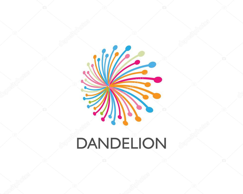 Dandelion flower logo vector template
