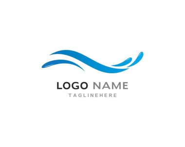 Su Dalgası sembolü ve simge logo şablonu