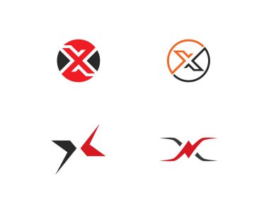 X Harfi Logo Şablonu