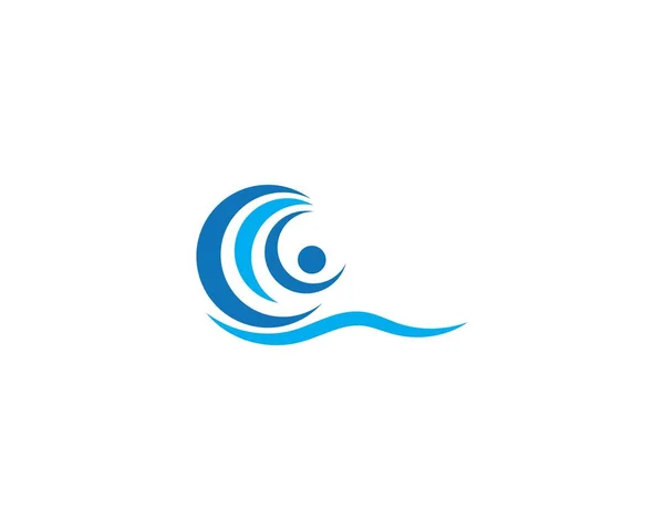 Acqua Onda simbolo e icona Logo Template — Vettoriale Stock