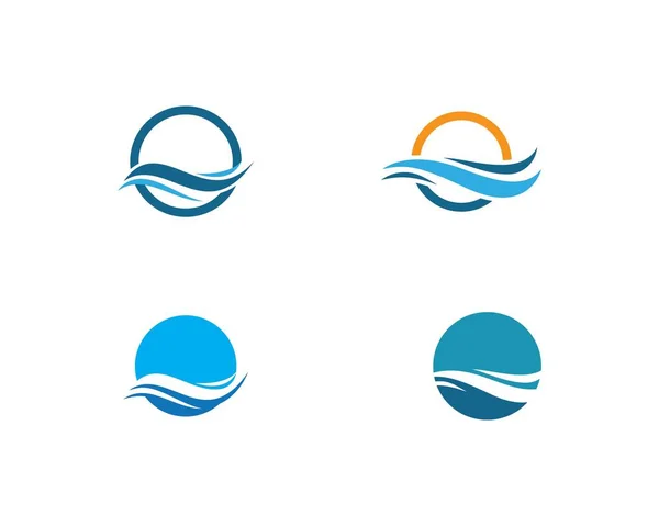 Símbolo de ola de agua e icono Logo Template — Archivo Imágenes Vectoriales