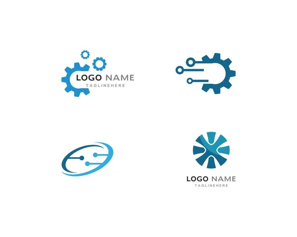 Dişli teknolojisi logo şablonu — Stok Vektör