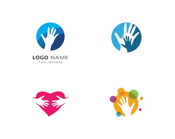 Vorlage für das Logo der Handpflege — Stockvektor