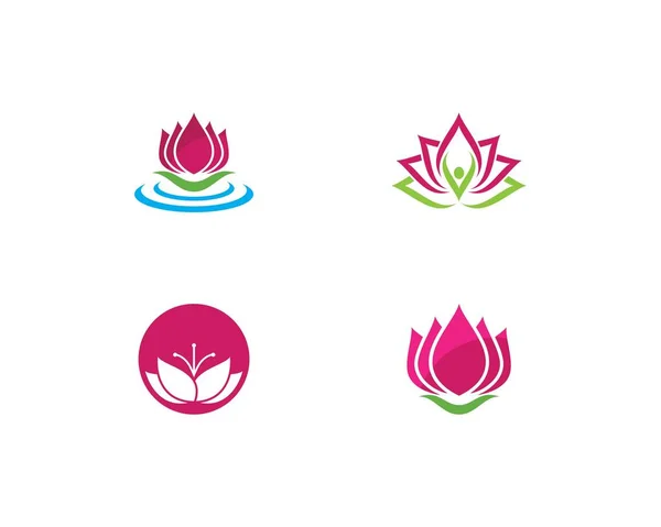 Lotus çiçekleri logo şablonu — Stok Vektör