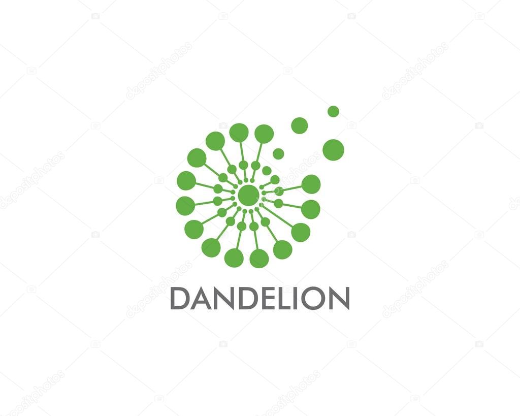 Dandelion flower logo vector template